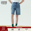 Teenie Weenie小熊女夏季破洞五分基础款时髦潮流牛仔短裤TTTF222403P 浅蓝色 160/S