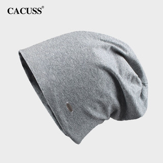 CACUSS帽子男女士春秋薄款棉包头套头帽夏季空调睡觉保暖月子帽产后深大 深灰大号（适合头围59-62CM）