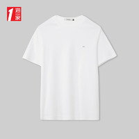 海一家简约质感时尚短T2024年夏季舒适全棉圆领男士短袖T恤 米白（净色）01 180/96A
