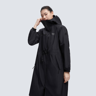 芬兰HALTI 女士保暖轻量亲肤中长款梭织外套风衣HWJAA25034S 纯黑色 175