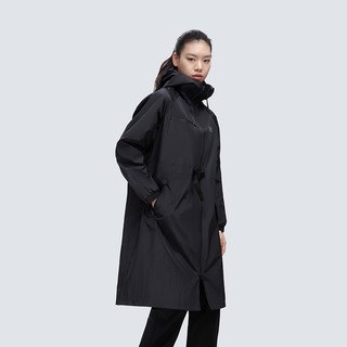 芬兰HALTI 女士保暖轻量亲肤中长款梭织外套风衣HWJAA25034S 纯黑色 175