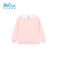 361°童装女童套头卫衣2024年春季小童翻领卫衣 清粉 110