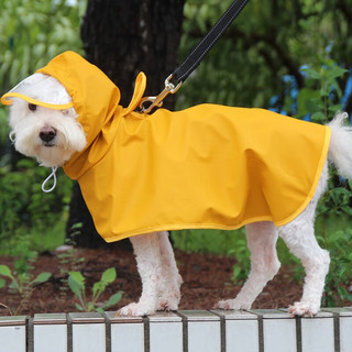 四脚花蹄 狗狗雨衣泰迪比熊柯基金毛宠物衣服户外防水雨具雨披服装狗用品 蒂蓝色 XL 10-15斤