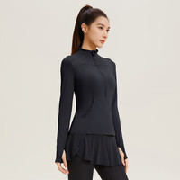 范斯蒂克（vansydical）瑜伽服外套女长袖跑步上衣弹力显瘦气质运动服透气半拉链训练服