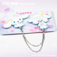 Sanrio 三丽鸥 家族×RiCO美好爱意系列HelloKitty胸针链条徽章盲盒