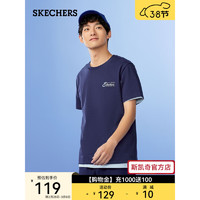 斯凯奇（Skechers）男女运动T恤L224U079 海军蓝/00DU S
