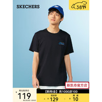 斯凯奇（Skechers）男女运动T恤L224U079 碳黑/0018 M