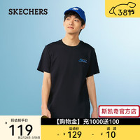 斯凯奇（Skechers）男女运动T恤L224U079 碳黑/0018 XXL