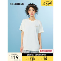 斯凯奇（Skechers）男女运动T恤L224U079 棉花糖白/0074 M