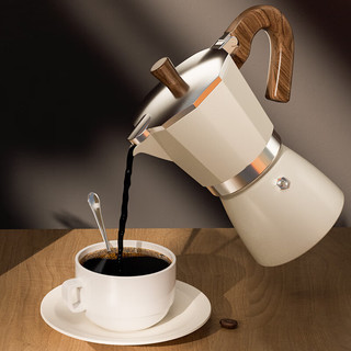 GIANXI摩卡壶摩卡咖啡壶煮咖啡壶家用意式咖啡机手冲咖啡壶白色3杯
