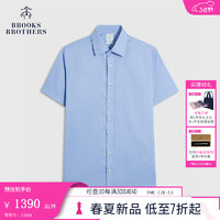 布克兄弟（BrooksBrothers）男士24早春宽距领免烫纯色正装衬衫 4002-深蓝色 17