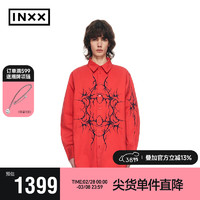 英克斯（inxx）潮牌春新品宽松休闲长袖衬衣情侣衬衫XCE1040115 红色 M