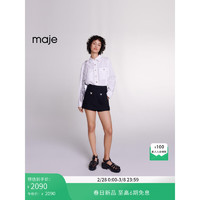 Maje2024早春女装时尚气质设计感高腰黑色短裤裙MFPSH00519 黑色 T42