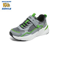 Skechers斯凯奇男童鞋运动鞋魔术贴舒适跑步鞋儿童鞋子休闲鞋406118L 灰色/柠檬色/GYLM 30