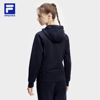 FILA 斐乐女士针织运动外套连帽衫2024春夹克上衣 170/88A/L