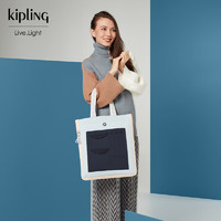 kipling 凯普林 时尚百搭托特包格纹简约大容量单肩包 猴子包