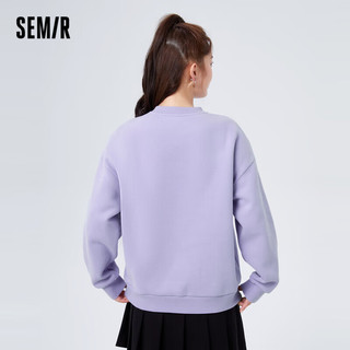 森马（Semir）卫衣女设计感老花兔子宽松小众潮流冬季落肩抓绒上衣101722116048 粉紫70707 M