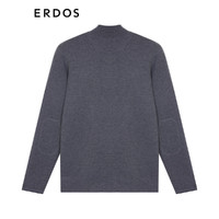 ERDOS 精纺半高领双提加厚保暖拉链设计商务通勤纯色男套衫羊绒 深灰 175/96A/L
