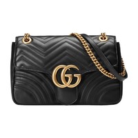 GUCCI 古驰 GG古驰 爱心双G做旧女士牛皮革单肩包 30cm*6cm*20cm