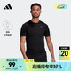 adidas 阿迪达斯 男装简约速干舒适跑步运动上衣圆领短袖T恤 黑色 XL