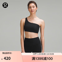 lululemon丨Ribbed Nulu™ 女士斜肩款罗纹瑜伽内衣 LW2DIES 黑色 8