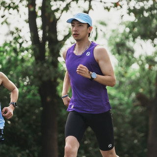 QINKUNG轻功 马拉松背心训练跑步背心透气速干 男款(合身版型) 绛紫色 XL