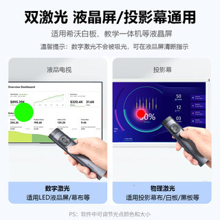 NORWii 诺为 激光笔 支持蓝牙PPT翻页笔教师用遥控笔希沃白板LED液晶屏电视教室一体机N97s红光 64G优盘