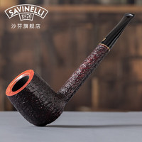 沙芬（SAVINELLI）罗马石楠木烟斗P104R麻面6毫米804直斗 意大利烟具