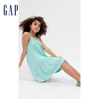 【优惠】Gap女童夏季纯棉挂脖印花连衣裙吊带裙薄600907