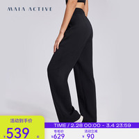 MAIA ACTIVE EVERYDAY 空气层柔顺休闲高腰锥形运动有口袋长裤卫裤 PN002 神秘黑 M