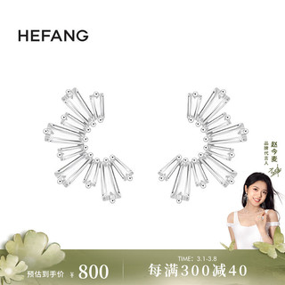 HEFANG Jewelry 何方珠宝 SNOWFLAKE雪花系列 HFG125135 冰凝925银耳钉