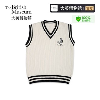 THE BRITISH MUSEUM 大英博物馆 盖亚安德森猫羊毛V领毛衣叠穿针织背心生日礼物礼品