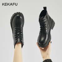 KEKAFU 珂卡芙 黑色马丁靴女2024新款秋季短靴女英伦风短款靴子女单靴鞋子