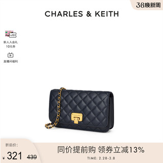 CHARLES & KEITH CHARLES＆KEITH优雅通勤CK2-70160082-2纯色菱格链条斜挎包女