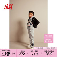 H&M【迪士尼系列】童装女童2024春季2件式印花卫衣套装cc1102035 混浅灰色/米妮老鼠011 120/60