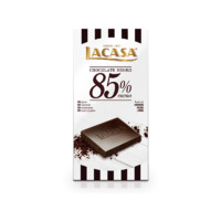 LACASA 乐卡莎 西班牙进口Lacasa糖果零食 85%可可 排块黑巧克力 100g
