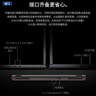 联想（Lenovo）P16v酷睿CAD设计师画图三维建模渲染移动工作站笔记本电脑 i9-13900H 32G 1T RTX2000Ada 8G 标配 i9-13900H RTX2000 Ada FHD屏