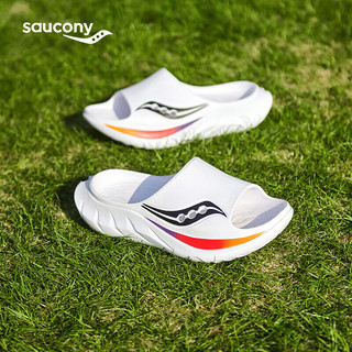 saucony 索康尼 周翊然同款索康尼摇篮2夏季时尚一脚蹬拖鞋男女休闲鞋白黑43