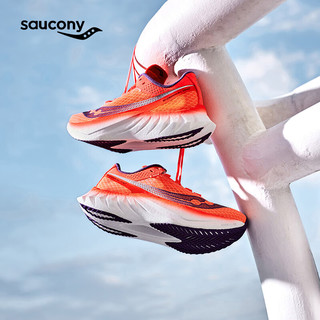 Saucony索康尼啡鹏4碳板竞速跑鞋女马拉松缓震回弹跑步鞋运动鞋红紫35.5