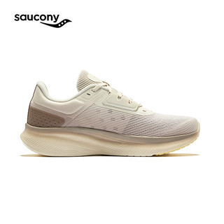 Saucony索康尼VESSEL跑鞋男女缓震回弹跑步鞋舒适慢跑运动鞋米咖啡38.5