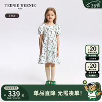 Teenie Weenie Kids小熊童装24春夏女童泡泡袖飘逸轻薄连衣裙 象牙白 120cm