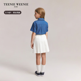 Teenie Weenie Kids小熊童装24春夏男女童舒适天丝牛仔衬衫 浅牛仔色 120cm