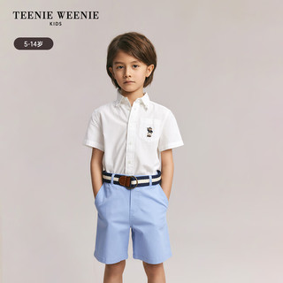 Teenie Weenie Kids小熊童装24春夏男童舒适轻透泡泡纱衬衫 象牙白 130cm