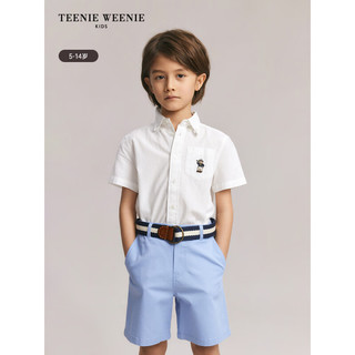 Teenie Weenie Kids小熊童装24春夏男童舒适轻透泡泡纱衬衫 象牙白 120cm