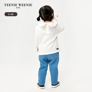 Teenie Weenie Kids小熊童装24春季女宝宝花边翻领长袖打底T恤 象牙白 110cm