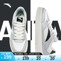 ANTA 安踏 板鞋男鞋2024春季经典厚底复古低帮运动滑板鞋增高休闲鞋男 芯片灰/象牙白-2 40