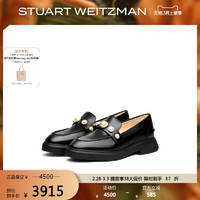 Stuart Weitzman/SW SUKI 春夏学院风厚底珍珠乐福鞋女小皮鞋 黑 SW2402012-BLK