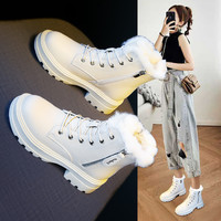 雪地靴女鞋2023靴子加绒鞋子加厚棉鞋冬季短靴厚底马丁靴冬鞋 37 （全真皮  ）