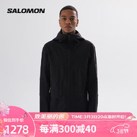 salomon 萨洛蒙 男款 户外运动防风透气软壳夹克外套 OUTPEＡK SOFTSHELL 深黑色