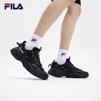 FILA 斐乐 男鞋老爹鞋复古运动鞋2024夏季猫爪鞋5代休闲鞋 黑-BK 42